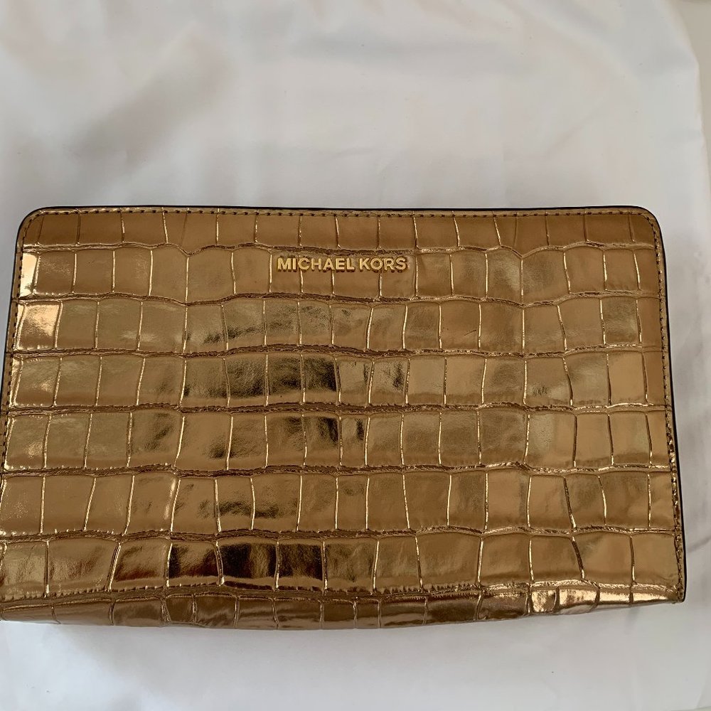 Michael Kors Gold emboss croc crossbody
